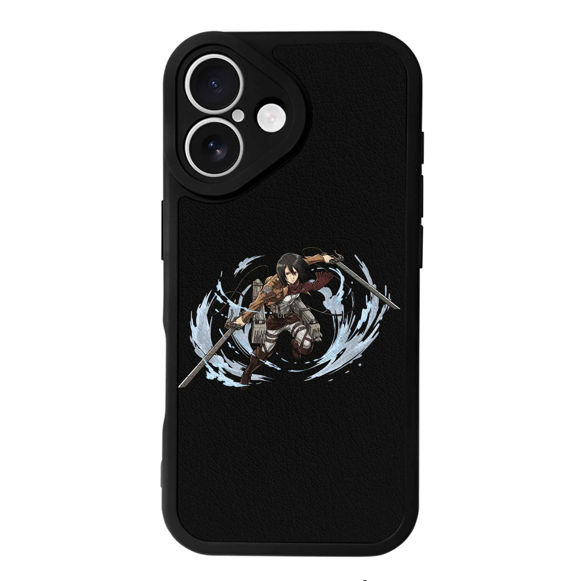 （画像用） 進撃の巨人 ミカサ·アッカーマン Attack on Titan Mikasa Ackerman 【iPhone 16シリーズ対応】シリコンスマホケース（レザー調） 材質：シリコン